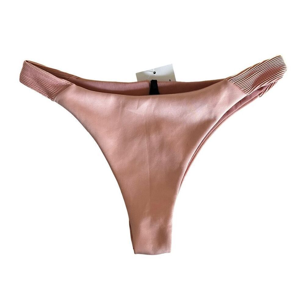KORAL Blush Pink Bikini Bottoms NWT Ribbed Mesh Lined Small